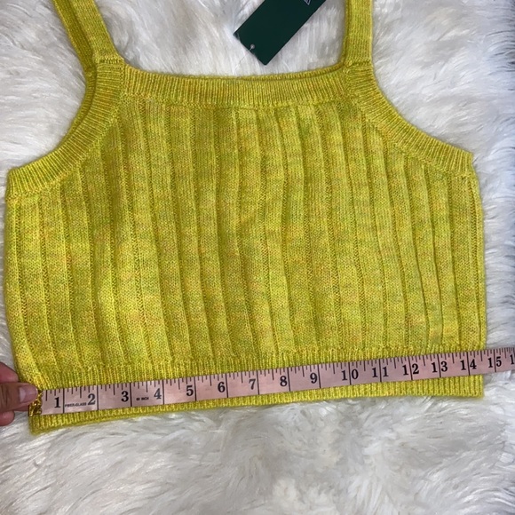 Wild Fable Knitted Sweater Crop Top Yellow Size Large - Picture 8 of 12